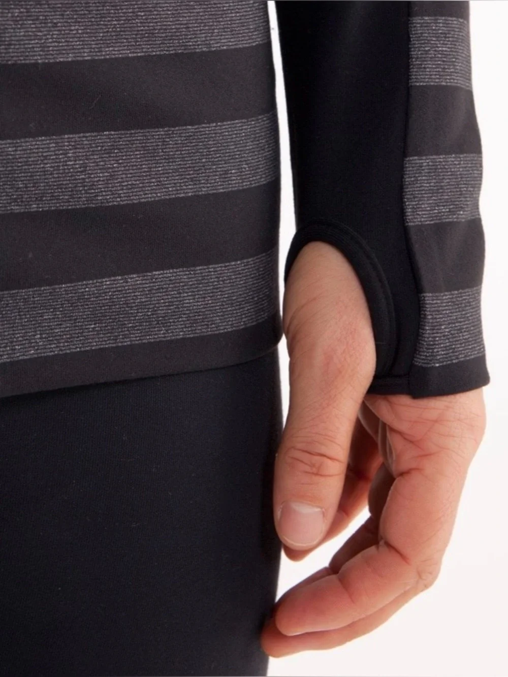 Lululemon Stride Jacket, Black Black Micro Macro Stripe, 8